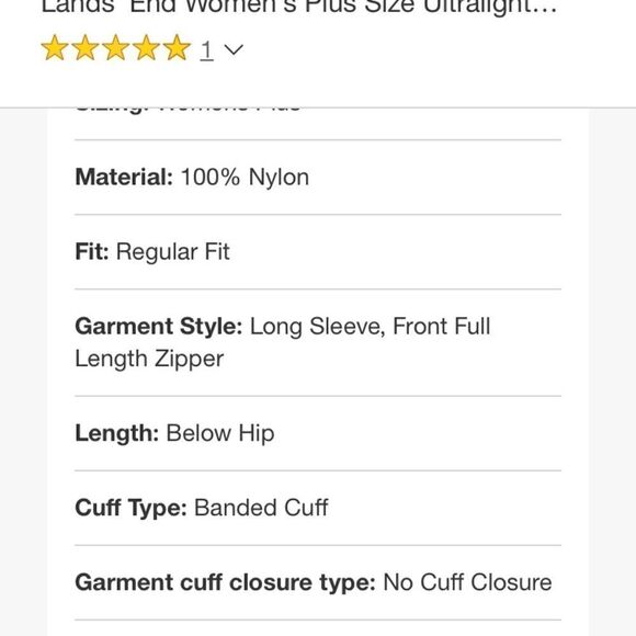 Land’s End women’s puffer hooded coat ultralight quilted down pack Lavender Var - Picture 7 of 17